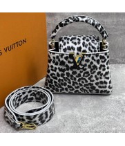 Сумка Louis Vuitton Capucines BB Mini White Leopard