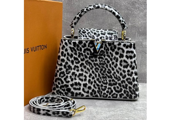 Сумка Louis Vuitton Capucines BB White Leopard