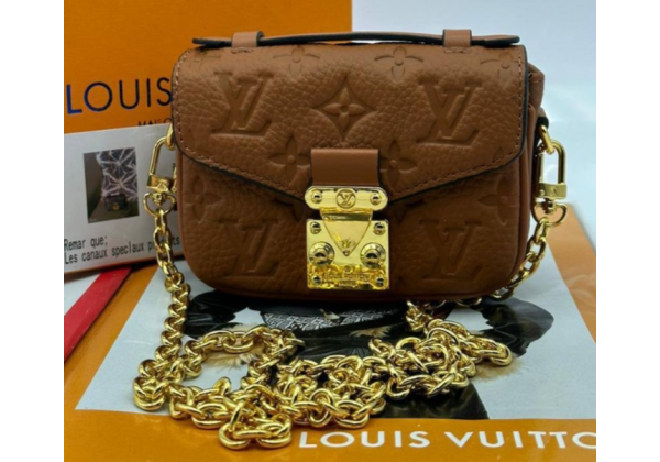  Сумка Louis Vuitton Pochette Metis Monogram Empreinte коричневая