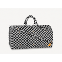 Louis Vuitton сумка Keepall черно-белая