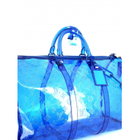 Прозрачная сумка Louis Vuitton Keepall  голубая  