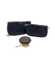 Двойная сумка Луи Виттон с монетницей синяя