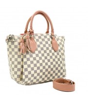 Сумка Louis Vuitton Haumea Monogram в клетку белая
